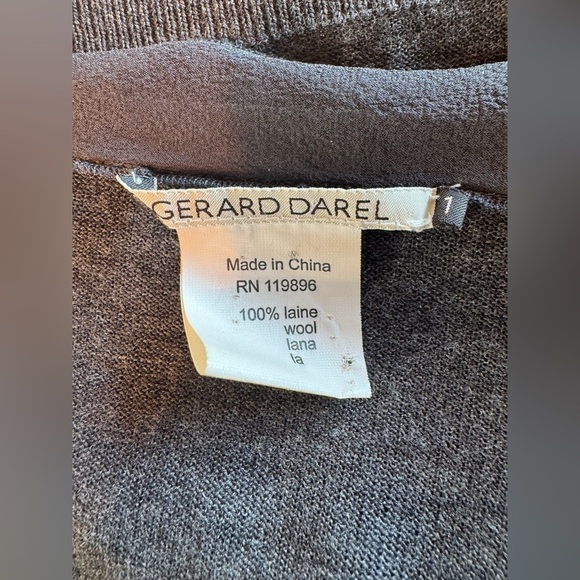 Gerard Darel Long Sleeve 100% Soft Wool Lightweight Sheer Ruffle Sweater Small S - Picture 7 of 7